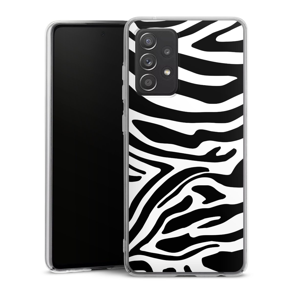 Galaxy A52s 5G Handy Hard Case Schutzhülle transparent Smartphone Handy Hülle Zebra Animal Look Animal Print Hard Case