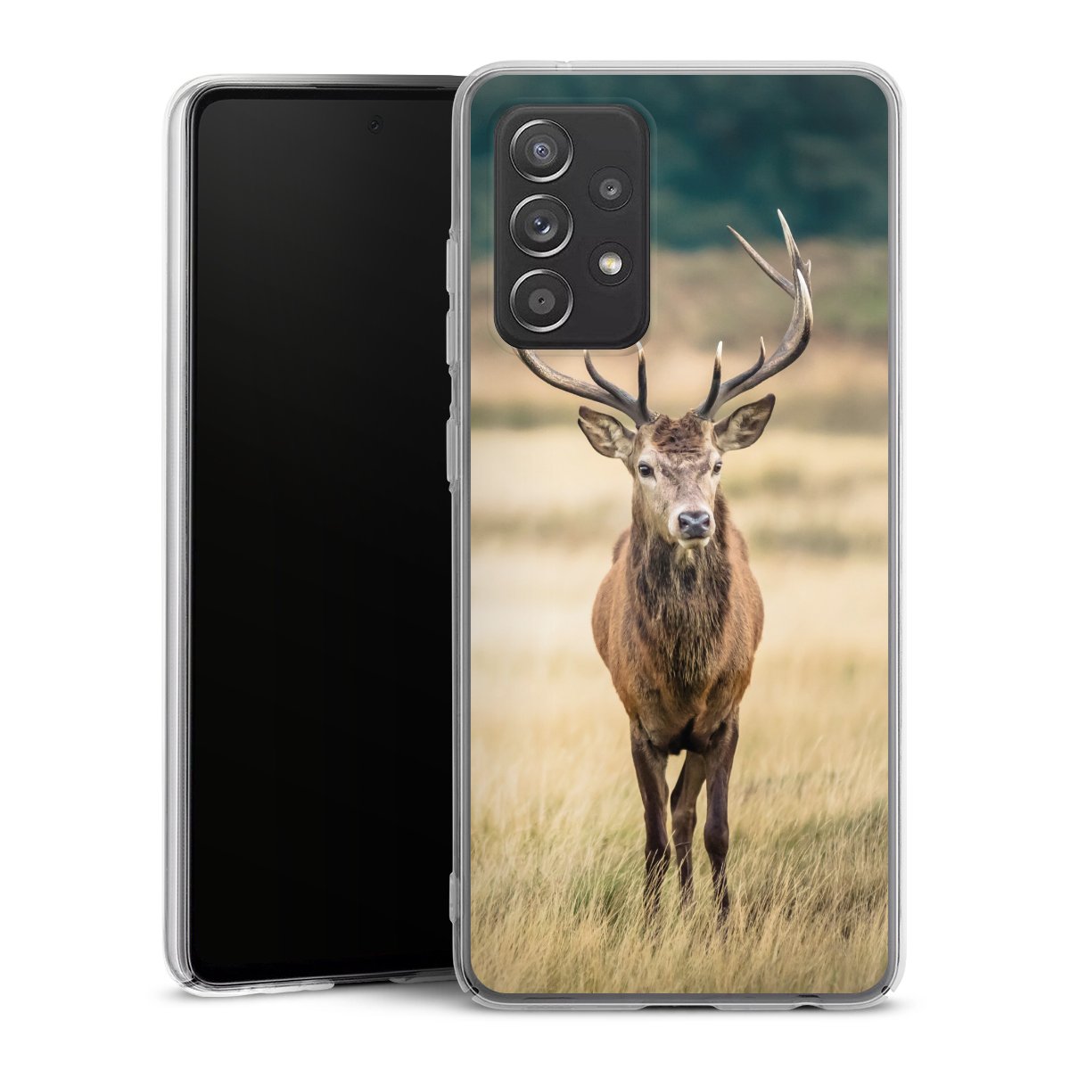 Galaxy A52s 5G Handy Hard Case Schutzhülle transparent Smartphone Handy Hülle Deer Meadow Forrest Hard Case