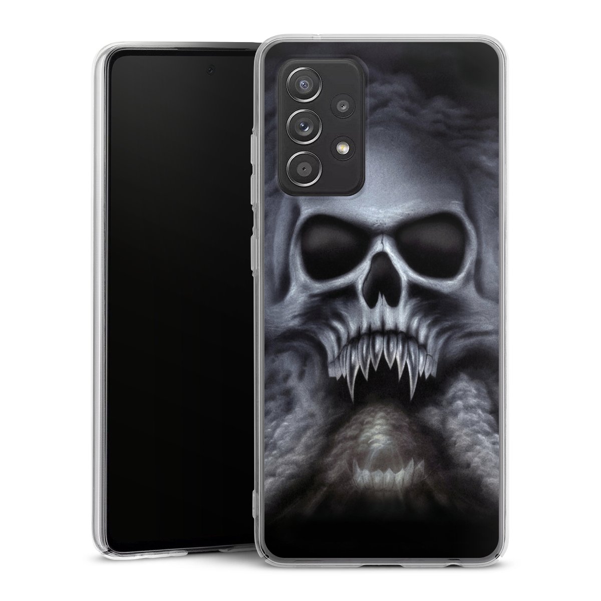 Galaxy A52s 5G Handy Hard Case Schutzhülle transparent Smartphone Handy Hülle Totenkopf Skull Hard Case