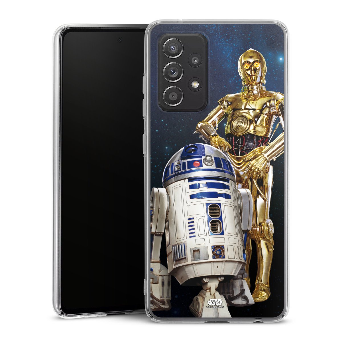 Galaxy A52s 5G Handy Hard Case Schutzhülle transparent Smartphone Handy Hülle Weltall Star Wars R2d2 Hard Case