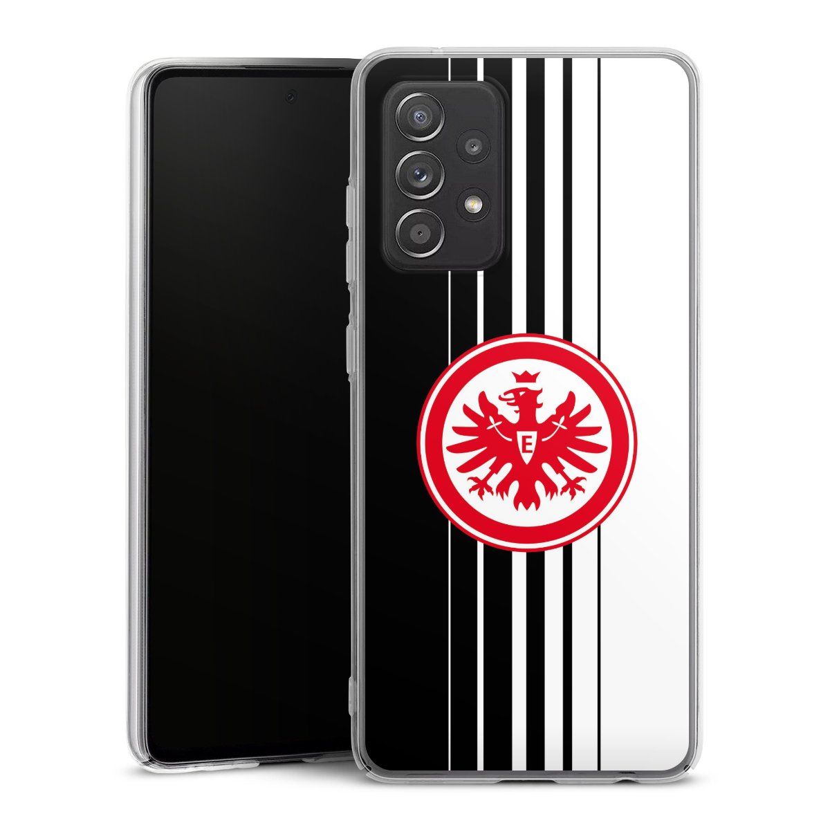 Galaxy A52s 5G Handy Hard Case Schutzhülle transparent Smartphone Handy Hülle Stripes Eintracht Frankfurt Official Licensed Product Hard Case