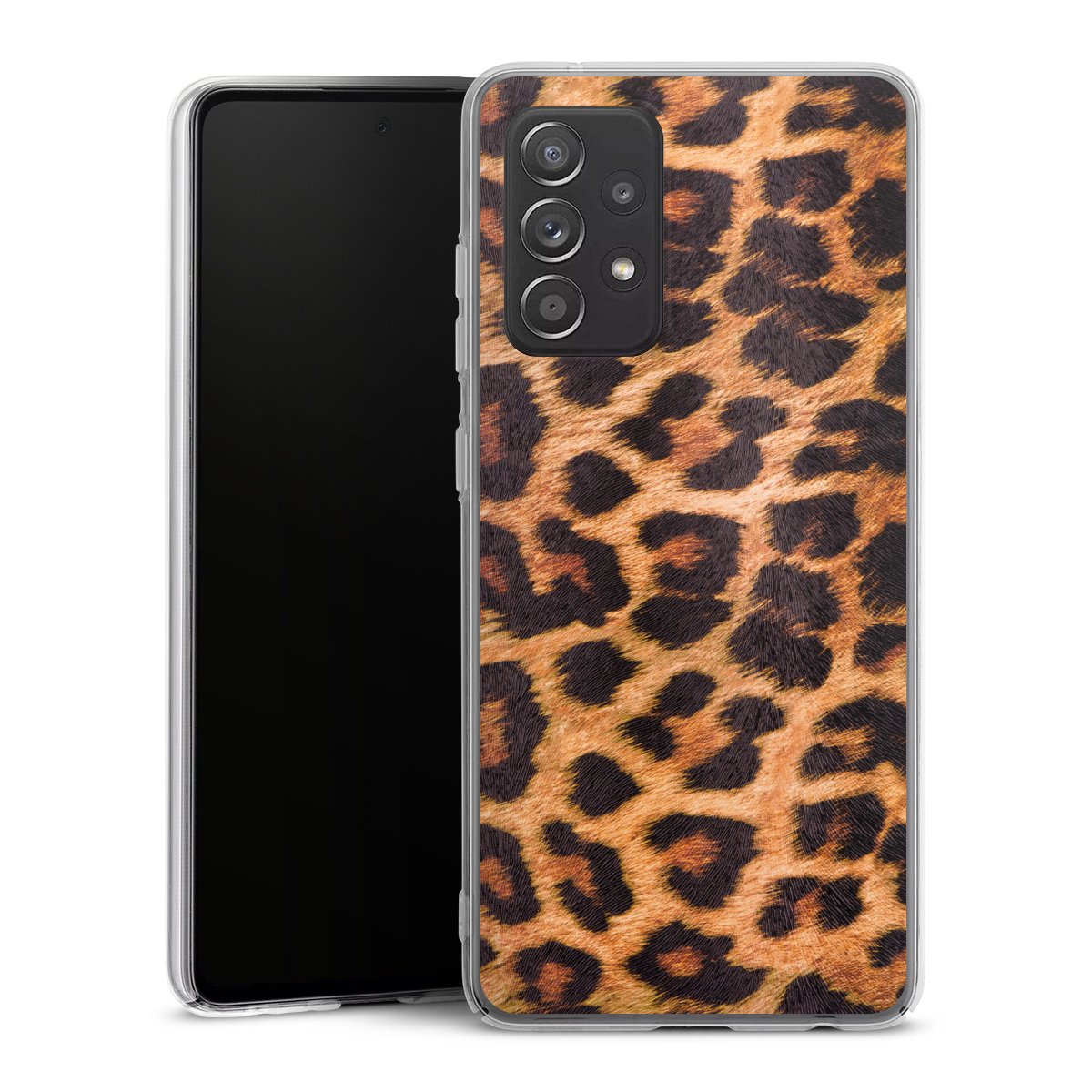 Galaxy A52s 5G Handy Hard Case Schutzhülle transparent Smartphone Handy Hülle Animal Print Leopard Fur Hard Case