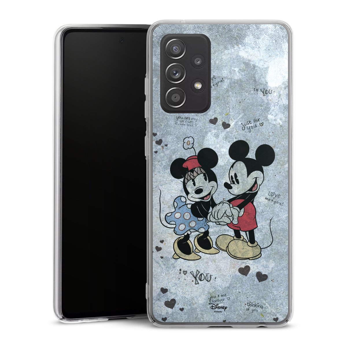 Galaxy A52s 5G Handy Hard Case Schutzhülle transparent Smartphone Handy Hülle Mickey & Minnie Mouse Vintage Disney Hard Case