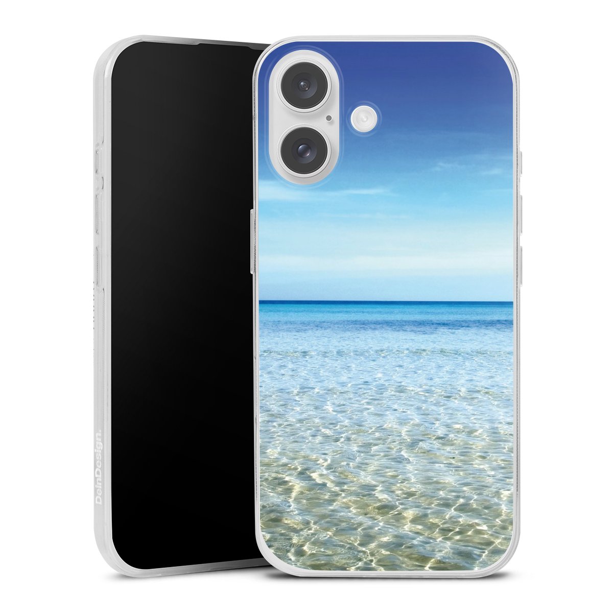 iPhone 16 Handy Slim Case extra dünn Silikon Handyhülle transparent Hülle Urlaub Sky Ocean Silikon Slim Case