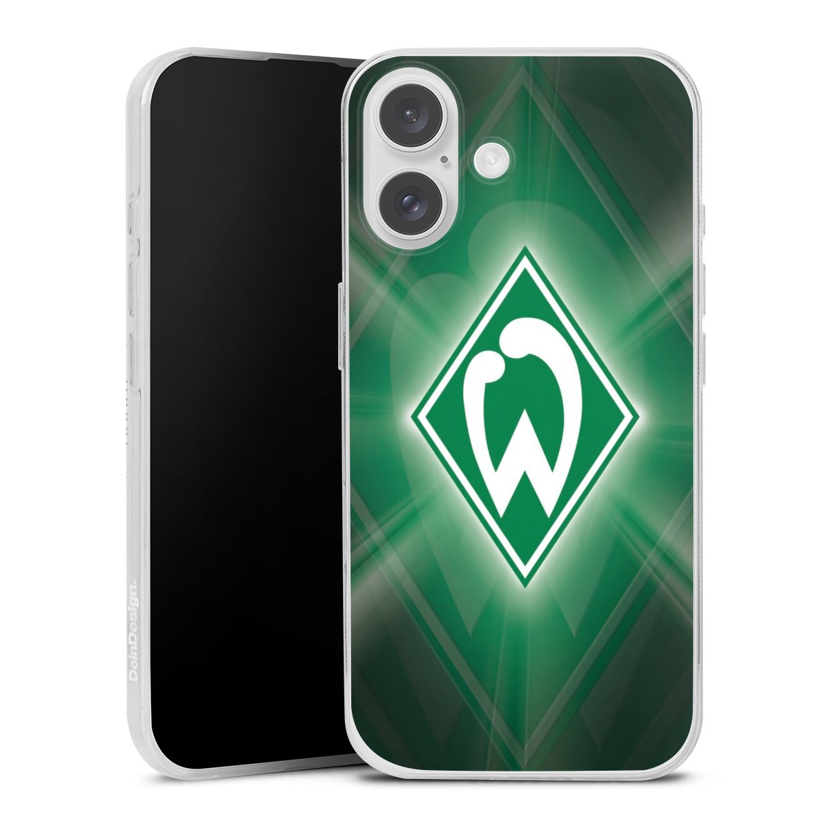 iPhone 16 Handy Slim Case extra dünn Silikon Handyhülle transparent Hülle Sv Werder Bremen Official Licensed Product Coat Of Arms Silikon Slim Case