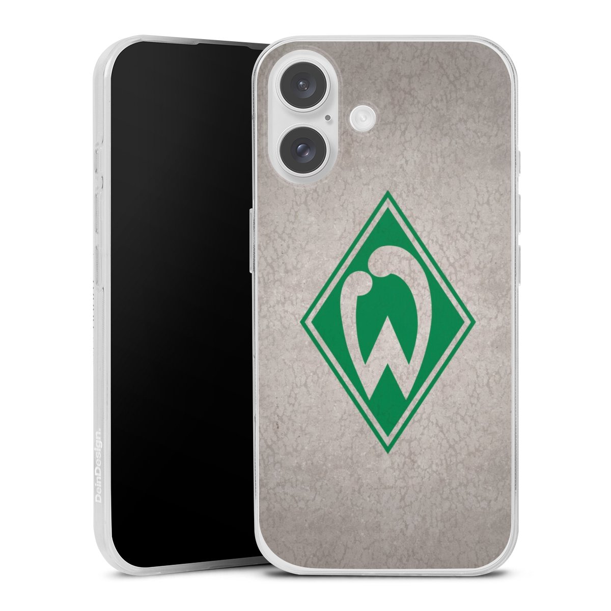 iPhone 16 Handy Slim Case extra dünn Silikon Handyhülle transparent Hülle Sv Werder Bremen Concrete Official Licensed Product Silikon Slim Case