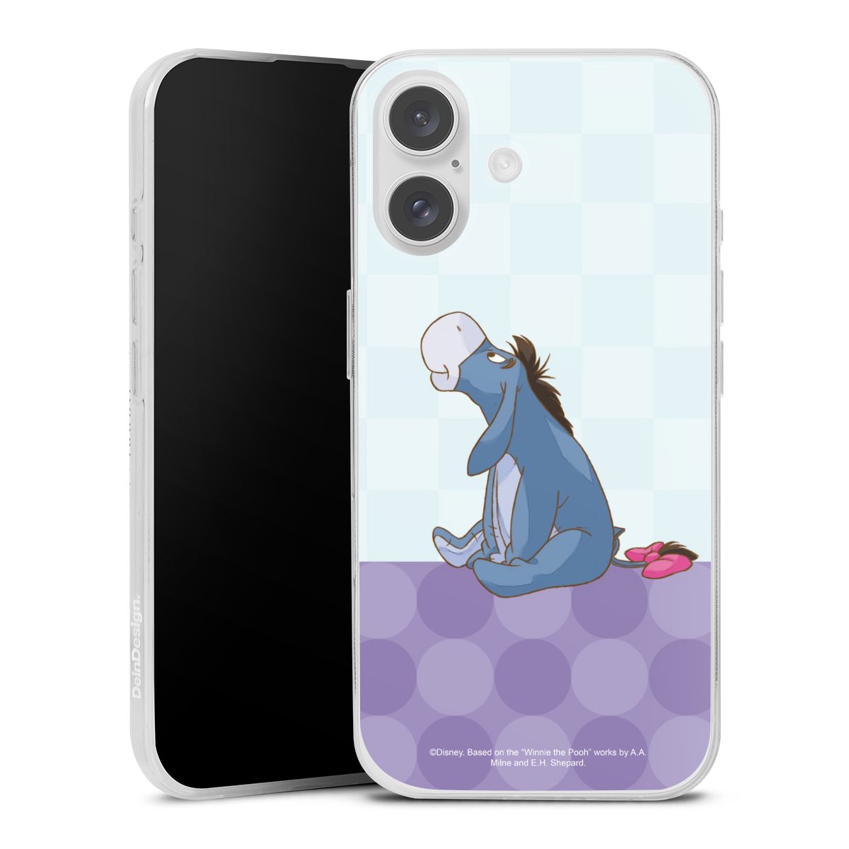 iPhone 16 Handy Slim Case extra dünn Silikon Handyhülle transparent Hülle Disney Donkey Winnie The Pooh Silikon Slim Case