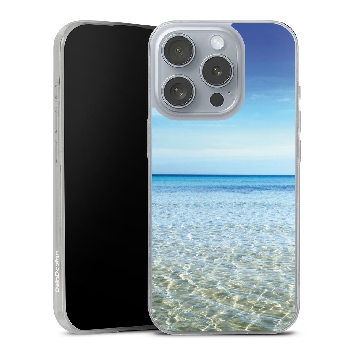 iPhone 16 Pro Handy Slim Case extra dünn Silikon Handyhülle transparent Hülle Urlaub Sky Ocean Silikon Slim Case