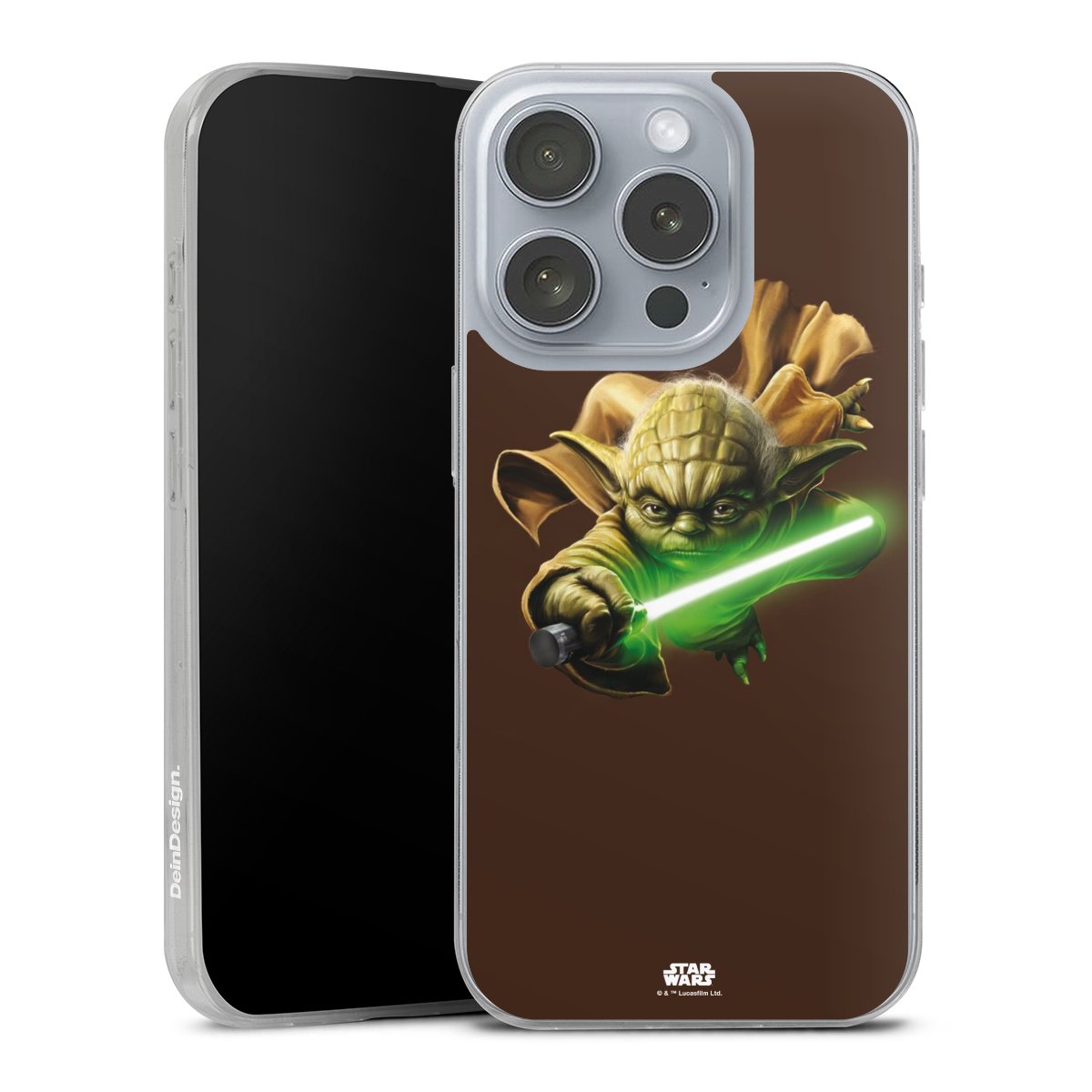 iPhone 16 Pro Handy Slim Case extra dünn Silikon Handyhülle transparent Hülle Yoda Merchandise Star Wars Silikon Slim Case