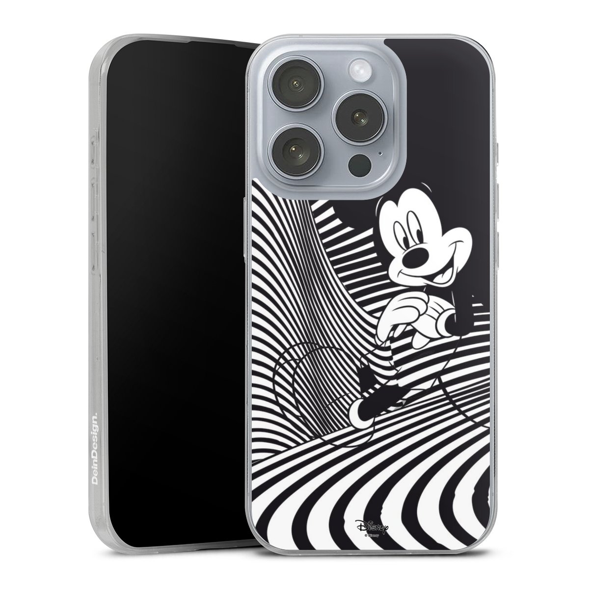 iPhone 16 Pro Handy Slim Case extra dünn Silikon Handyhülle transparent Hülle Disney Official Licensed Product Mickey Mouse Silikon Slim Case