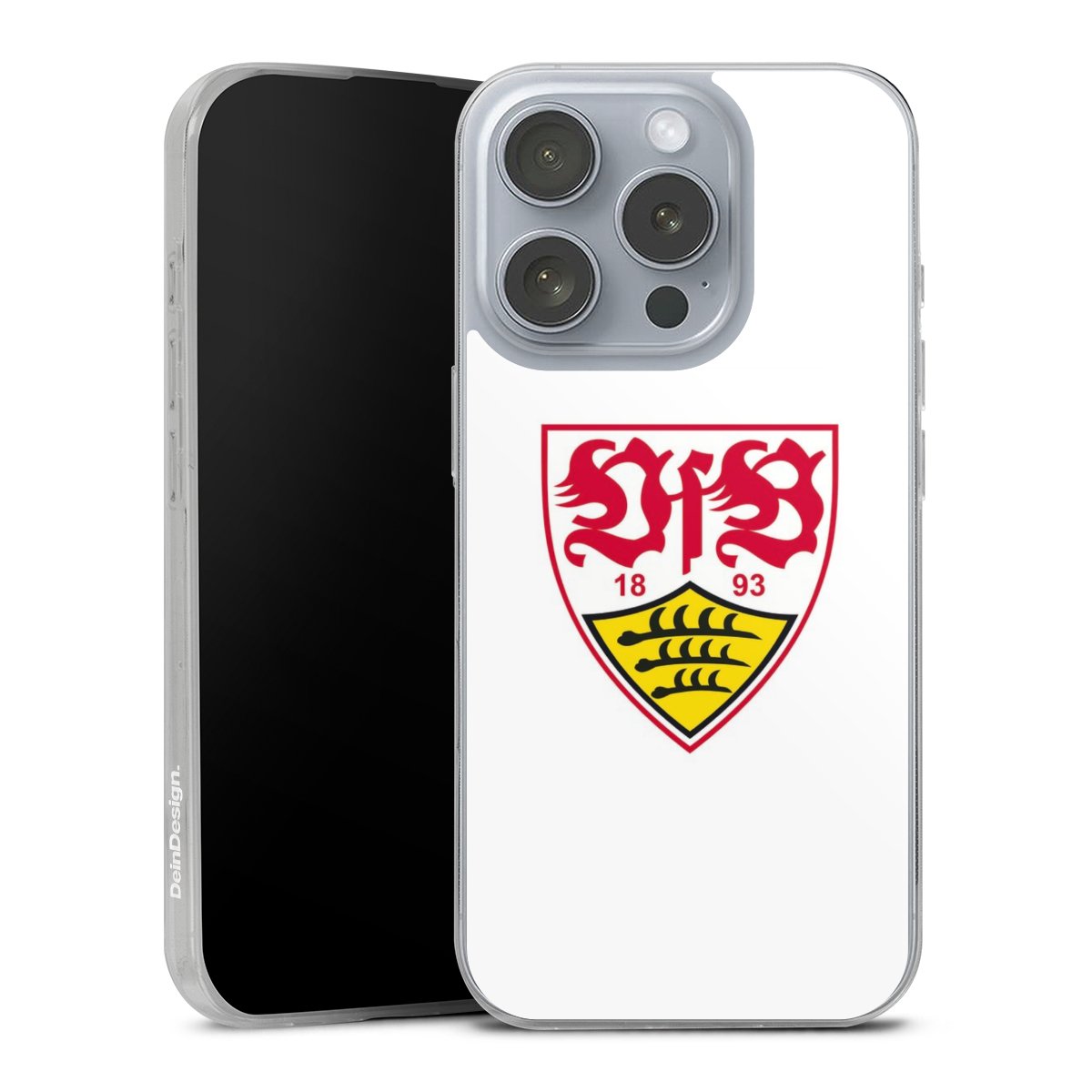 iPhone 16 Pro Handy Slim Case extra dünn Silikon Handyhülle transparent Hülle Logo Official Licensed Product Vfb Stuttgart Silikon Slim Case