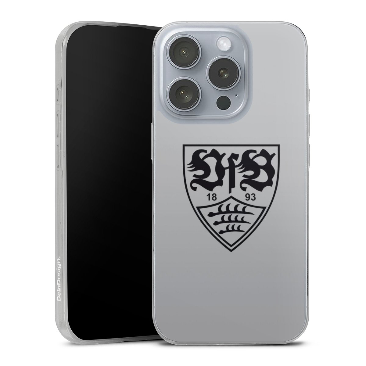 iPhone 16 Pro Handy Slim Case extra dünn Silikon Handyhülle transparent Hülle Logo Vfb Stuttgart Official Licensed Product Silikon Slim Case