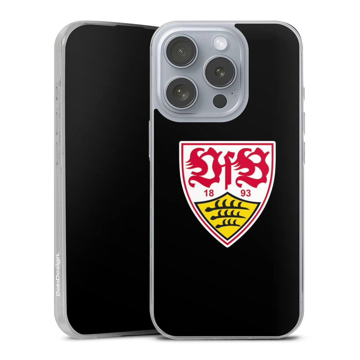 iPhone 16 Pro Handy Slim Case extra dünn Silikon Handyhülle transparent Hülle Vfb Stuttgart Official Licensed Product Coat Of Arms Silikon Slim Case