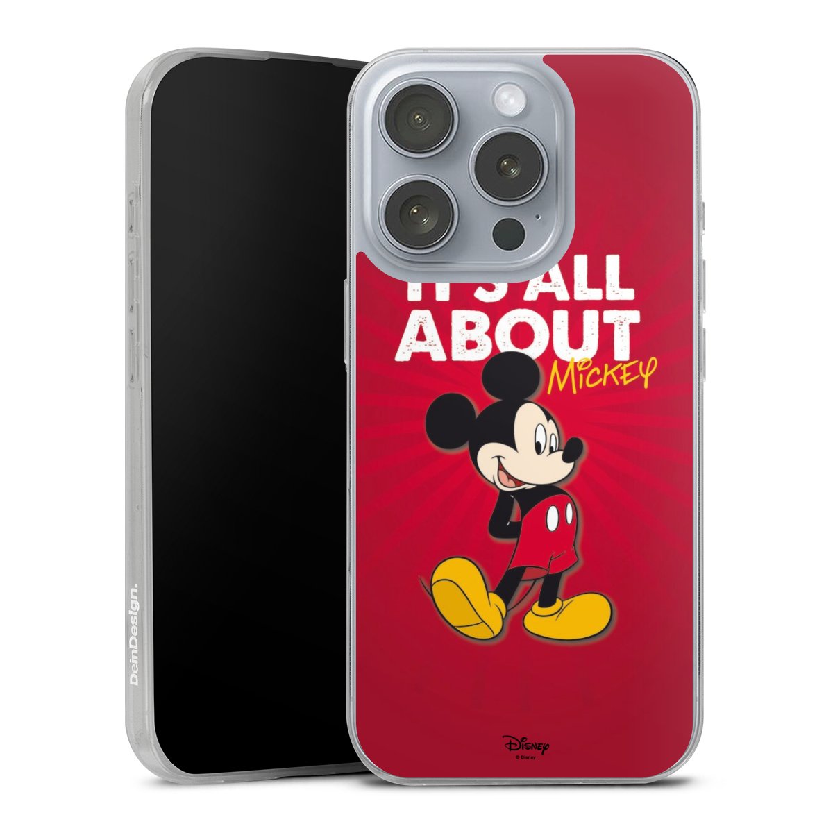 iPhone 16 Pro Handy Slim Case extra dünn Silikon Handyhülle transparent Hülle Mouse Disney Official Licensed Product Silikon Slim Case