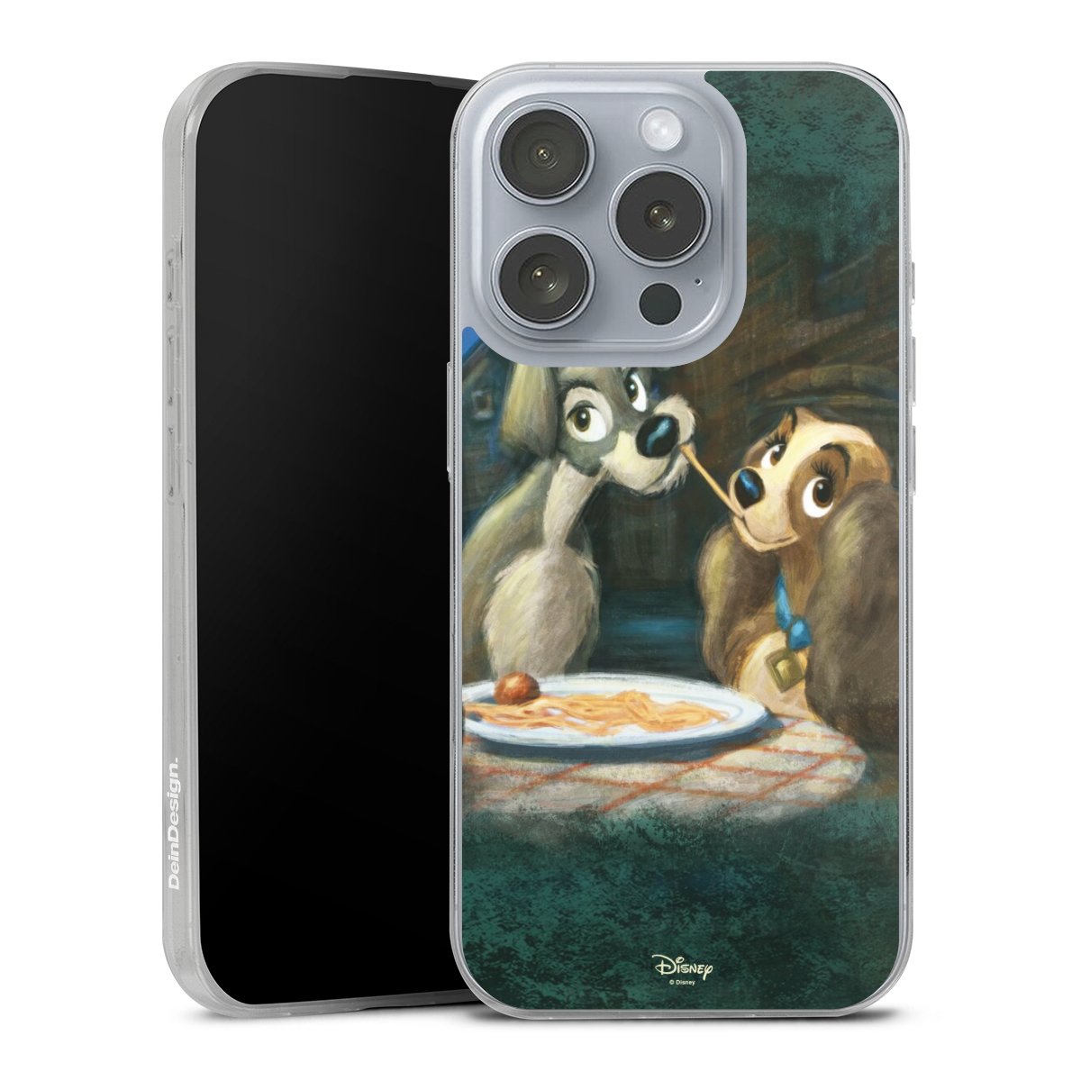 iPhone 16 Pro Handy Slim Case extra dünn Silikon Handyhülle transparent Hülle Lady And The Tramp Official Licensed Product Disney Silikon Slim Case