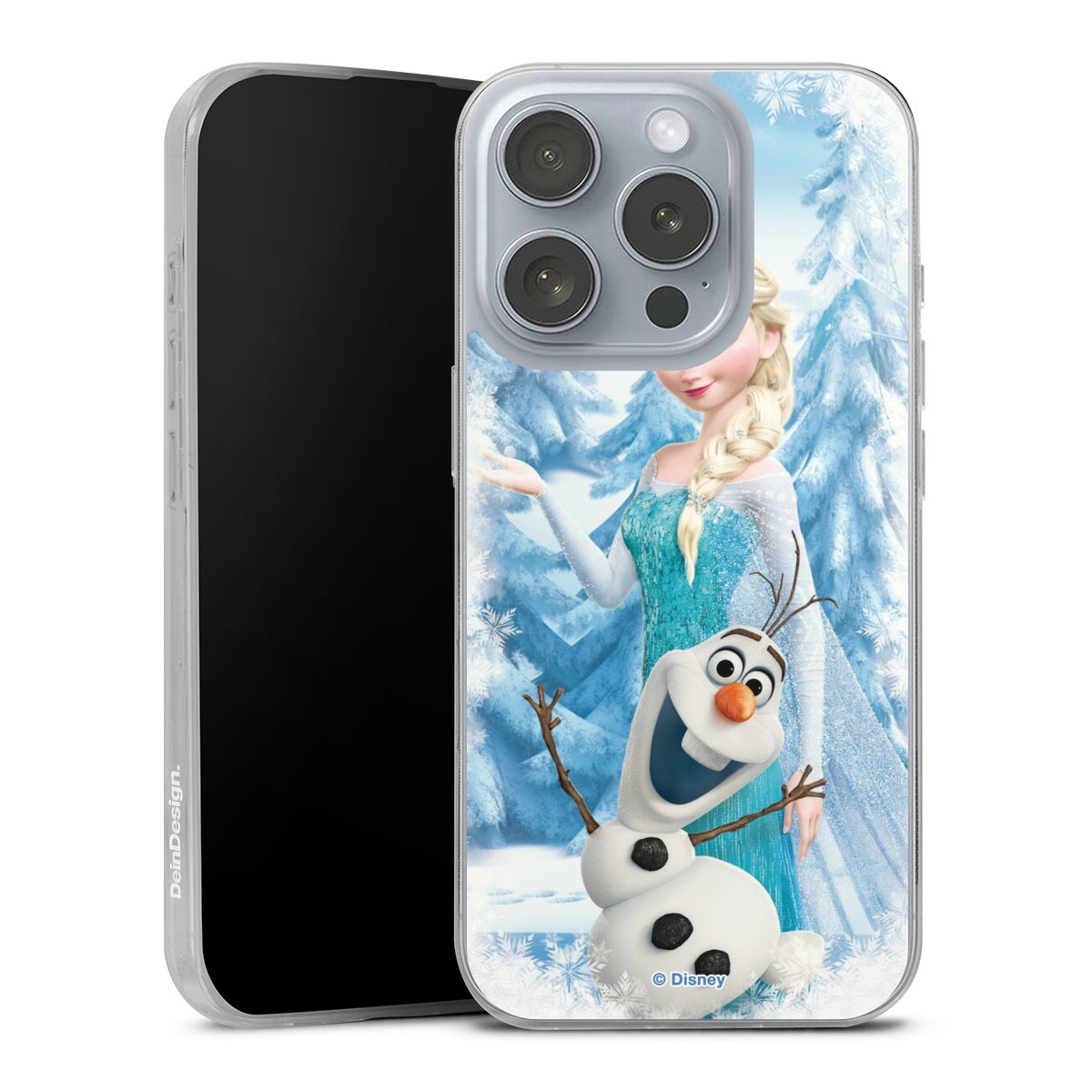 iPhone 16 Pro Handy Slim Case extra dünn Silikon Handyhülle transparent Hülle Official Licensed Product Frozen Elsa Disney Silikon Slim Case