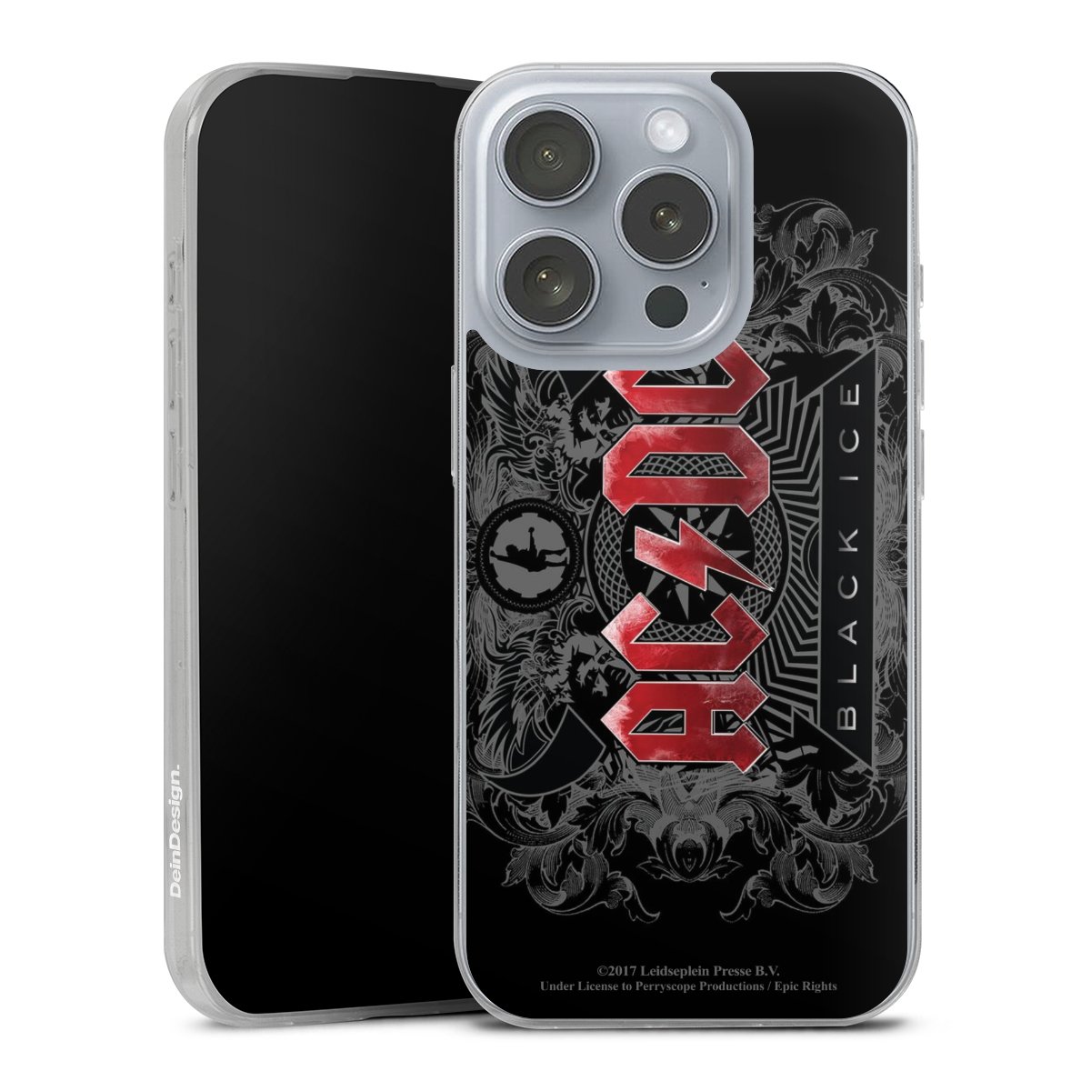 iPhone 16 Pro Handy Slim Case extra dünn Silikon Handyhülle transparent Hülle Merchandise Black Ice Acdc Silikon Slim Case