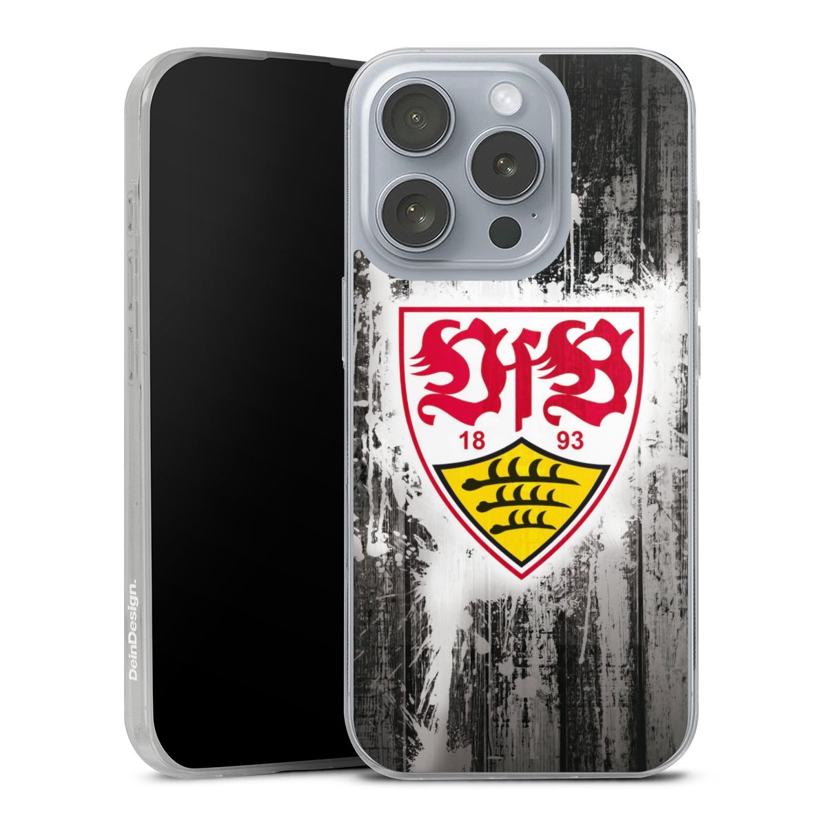 iPhone 16 Pro Handy Slim Case extra dünn Silikon Handyhülle transparent Hülle Vfb Stuttgart Official Licensed Product Silikon Slim Case