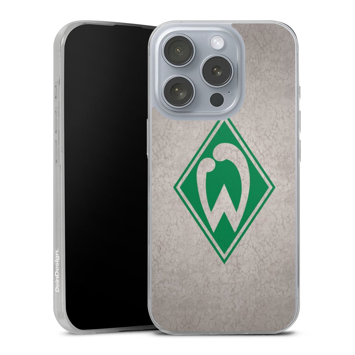 iPhone 16 Pro Handy Slim Case extra dünn Silikon Handyhülle transparent Hülle Sv Werder Bremen Concrete Official Licensed Product Silikon Slim Case