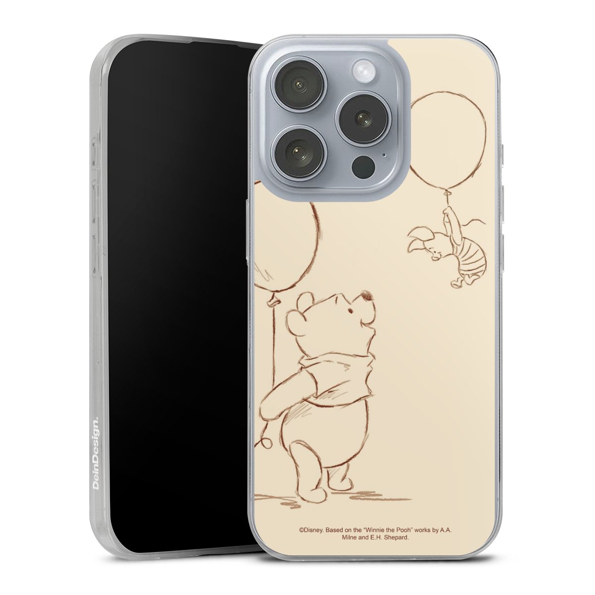 iPhone 16 Pro Handy Slim Case extra dünn Silikon Handyhülle transparent Hülle Official Licensed Product Winnie The Pooh Disney Silikon Slim Case