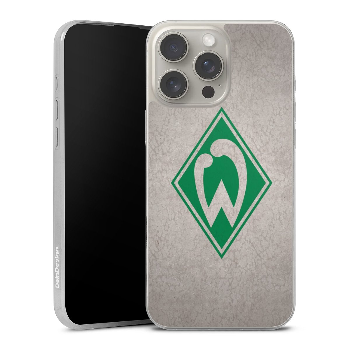 iPhone 16 Pro Max Handy Slim Case extra dünn Silikon Handyhülle transparent Hülle Sv Werder Bremen Concrete Official Licensed Product Silikon Slim Case