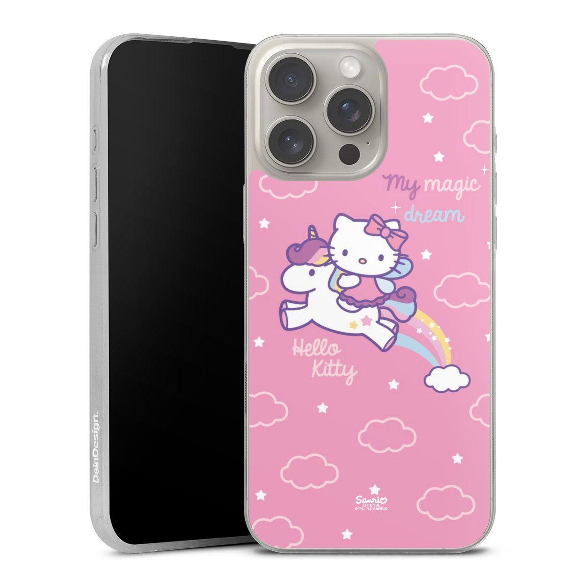 iPhone 16 Pro Max Handy Slim Case extra dünn Silikon Handyhülle transparent Hülle Einhorn Official Licensed Product Hello Kitty Silikon Slim Case