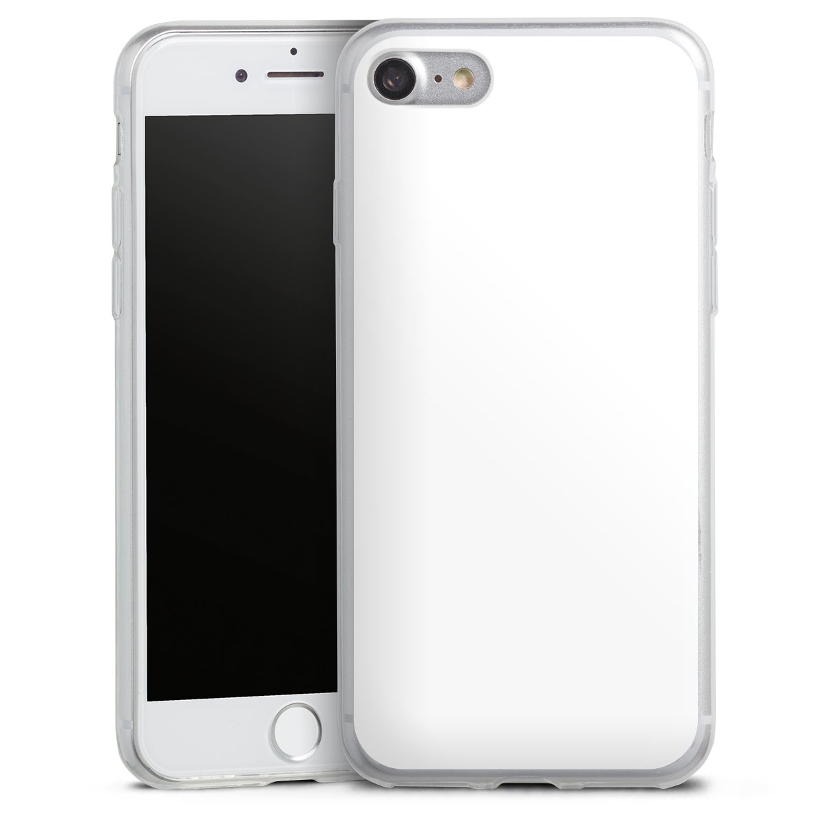 iPhone SE (2020) Handy Slim Case extra dünn Silikon Handyhülle transparent Hülle Unicoloured Colour White Silikon Slim Case