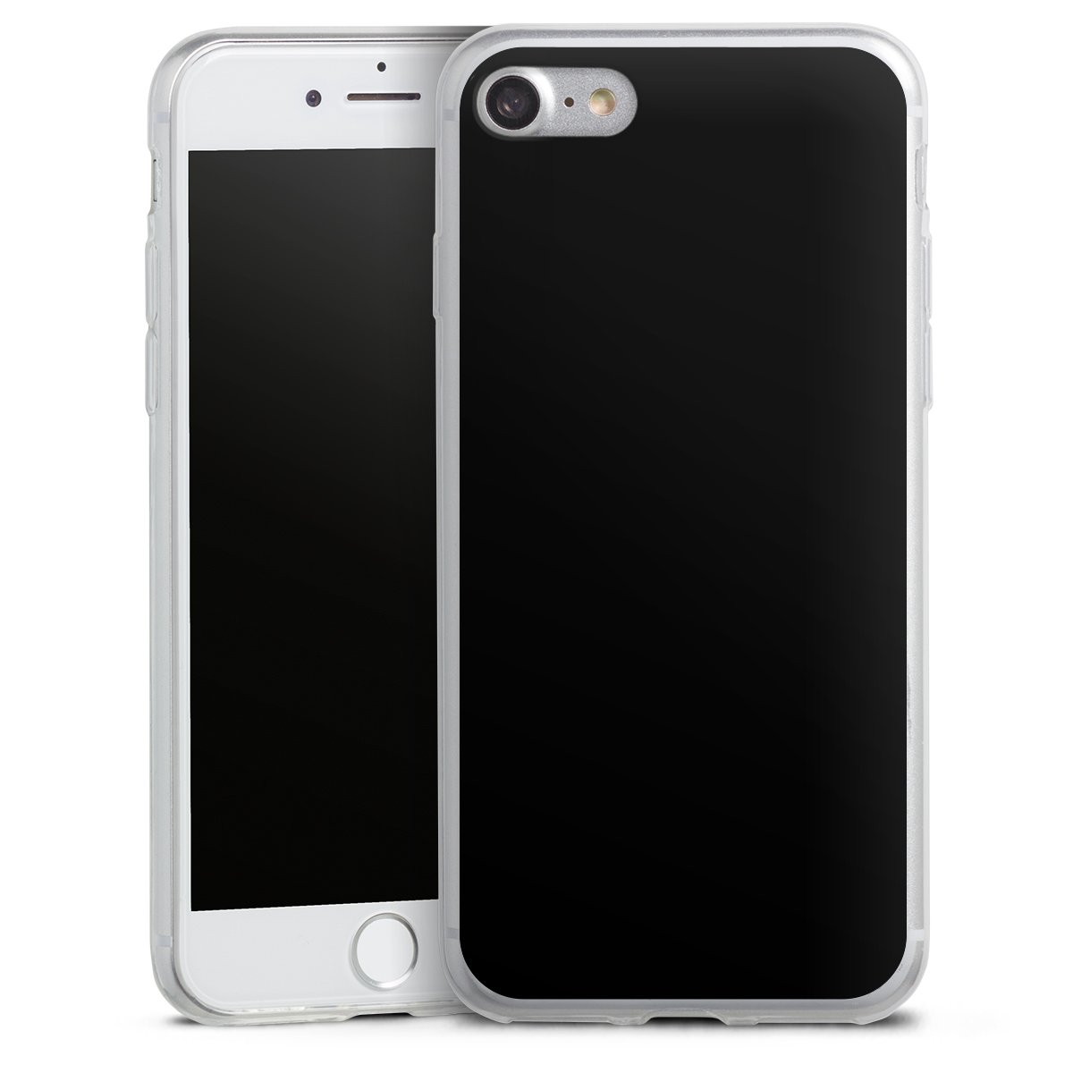 iPhone SE (2020) Handy Slim Case extra dünn Silikon Handyhülle transparent Hülle Black Colour Unicoloured Silikon Slim Case