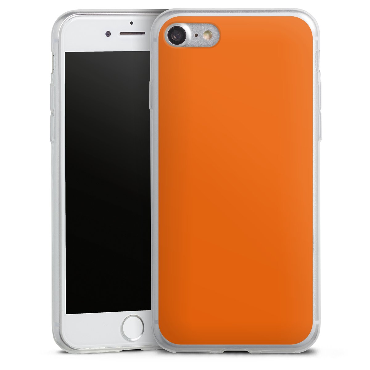 iPhone SE (2020) Handy Slim Case extra dünn Silikon Handyhülle transparent Hülle Orange Colour Unicoloured Silikon Slim Case