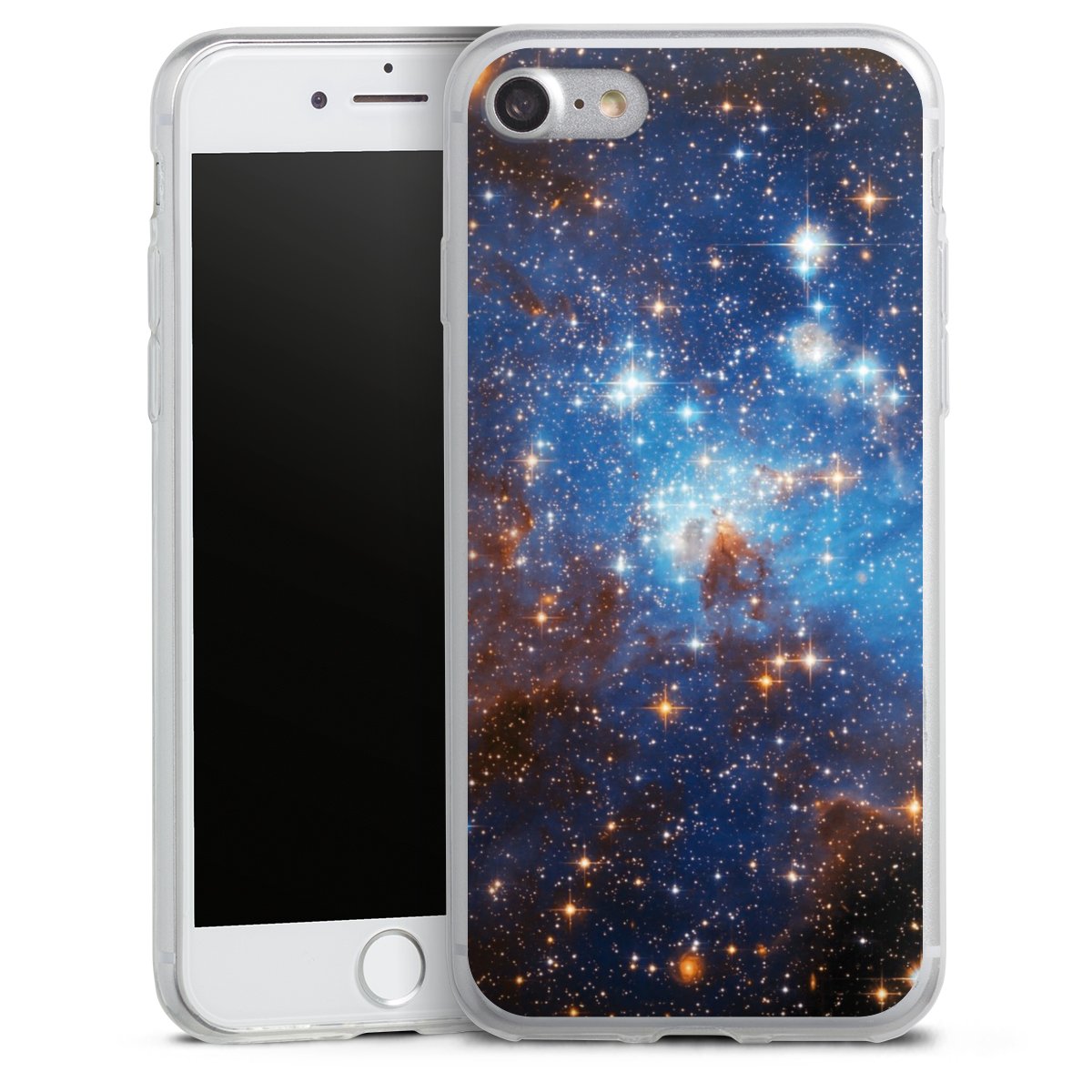 iPhone SE (2020) Handy Slim Case extra dünn Silikon Handyhülle transparent Hülle Star Weltall Galaxy Silikon Slim Case