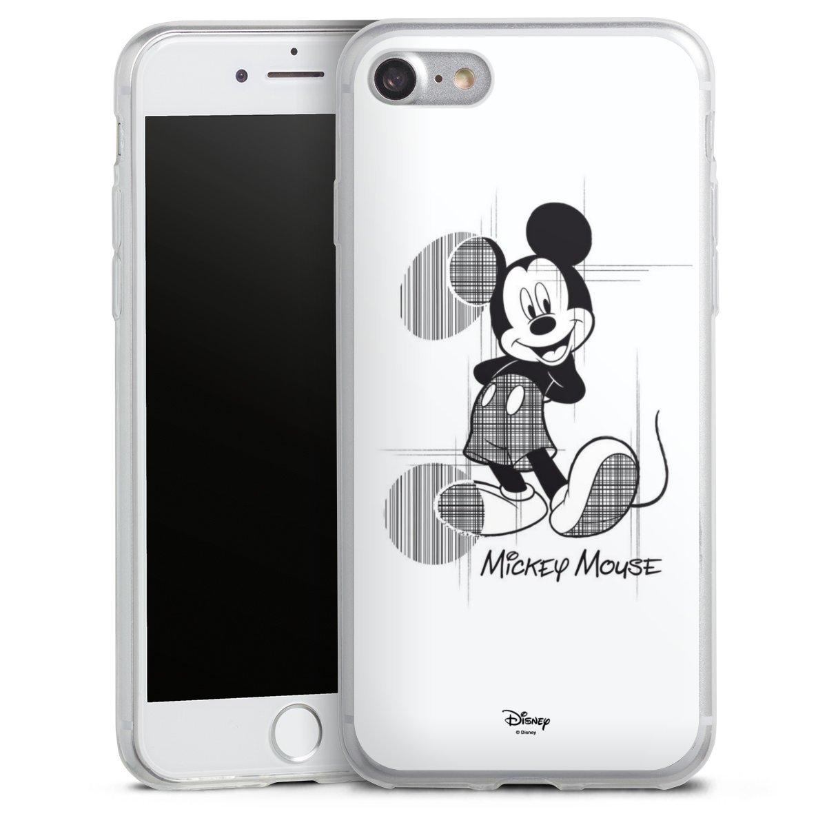 iPhone SE (2020) Handy Slim Case extra dünn Silikon Handyhülle transparent Hülle Disney Official Licensed Product Mickey Mouse Silikon Slim Case