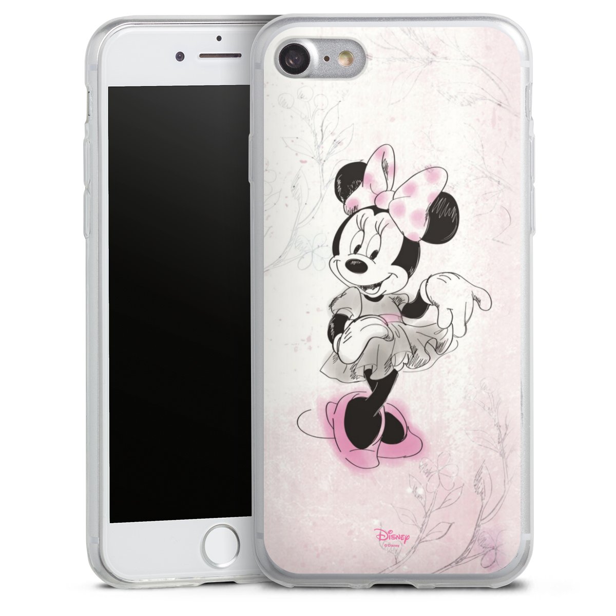 iPhone SE (2020) Handy Slim Case extra dünn Silikon Handyhülle transparent Hülle Disney Minnie Mouse Vintage Silikon Slim Case