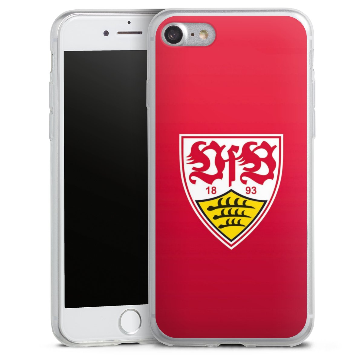 iPhone SE (2020) Handy Slim Case extra dünn Silikon Handyhülle transparent Hülle Official Licensed Product Vfb Stuttgart Silikon Slim Case