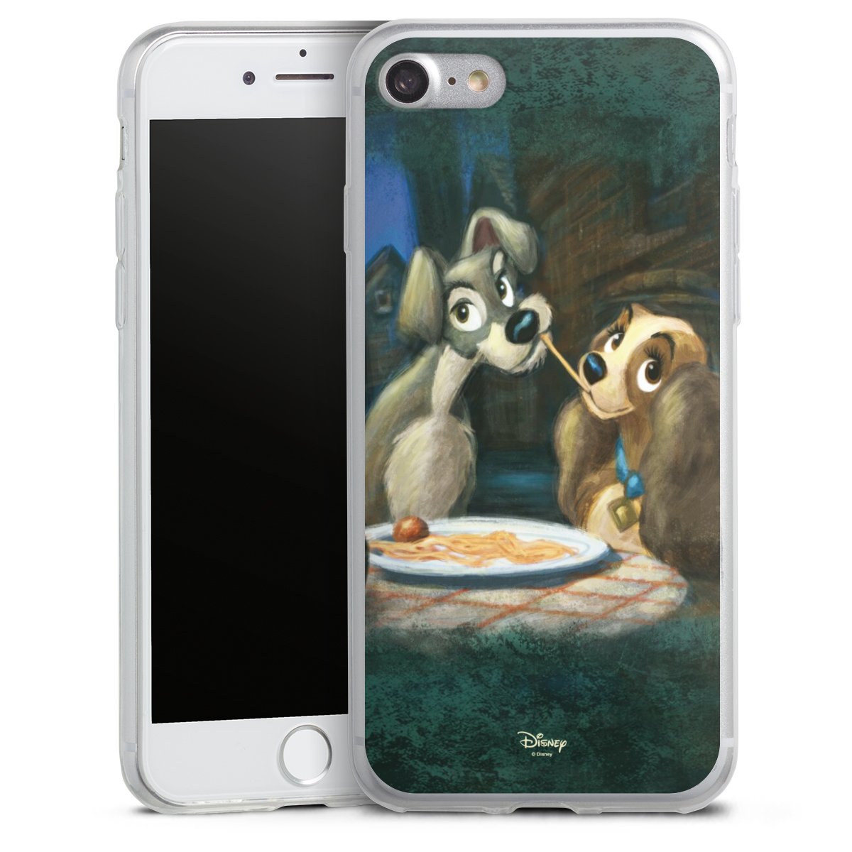 iPhone SE (2020) Handy Slim Case extra dünn Silikon Handyhülle transparent Hülle Lady And The Tramp Official Licensed Product Disney Silikon Slim Case