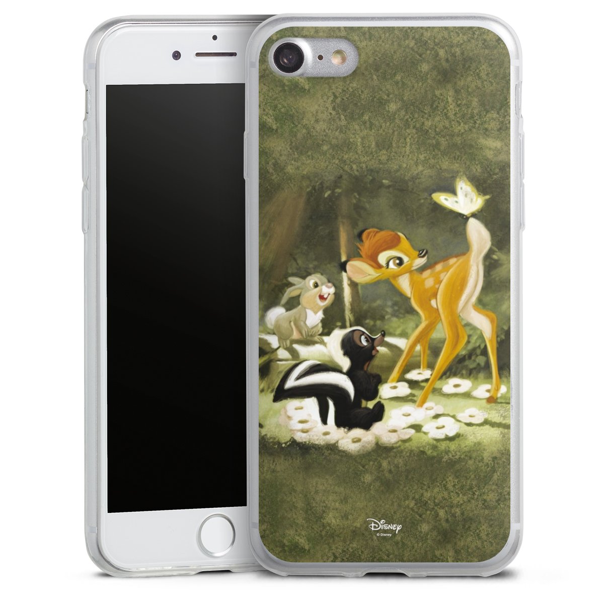 iPhone SE (2020) Handy Slim Case extra dünn Silikon Handyhülle transparent Hülle Disney Official Licensed Product Bambi Silikon Slim Case