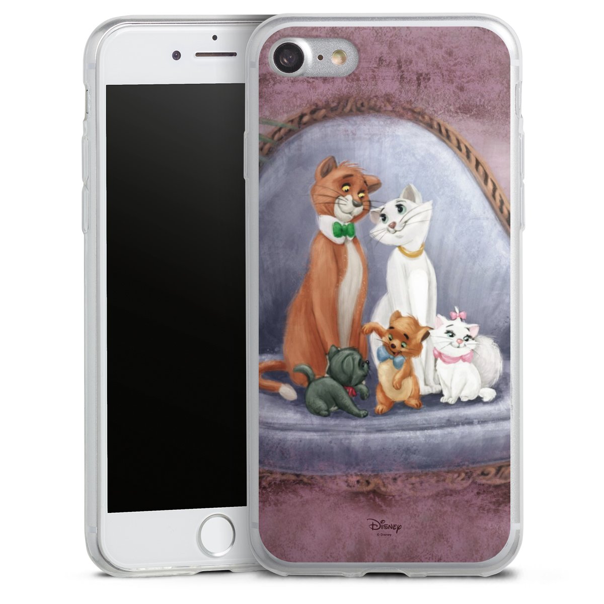 iPhone SE (2020) Handy Slim Case extra dünn Silikon Handyhülle transparent Hülle Official Licensed Product Disney Aristocats Silikon Slim Case