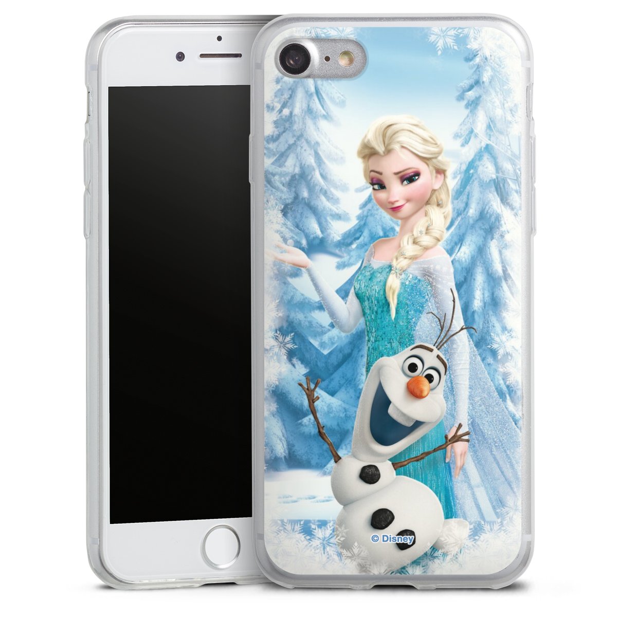 iPhone SE (2020) Handy Slim Case extra dünn Silikon Handyhülle transparent Hülle Official Licensed Product Frozen Elsa Disney Silikon Slim Case