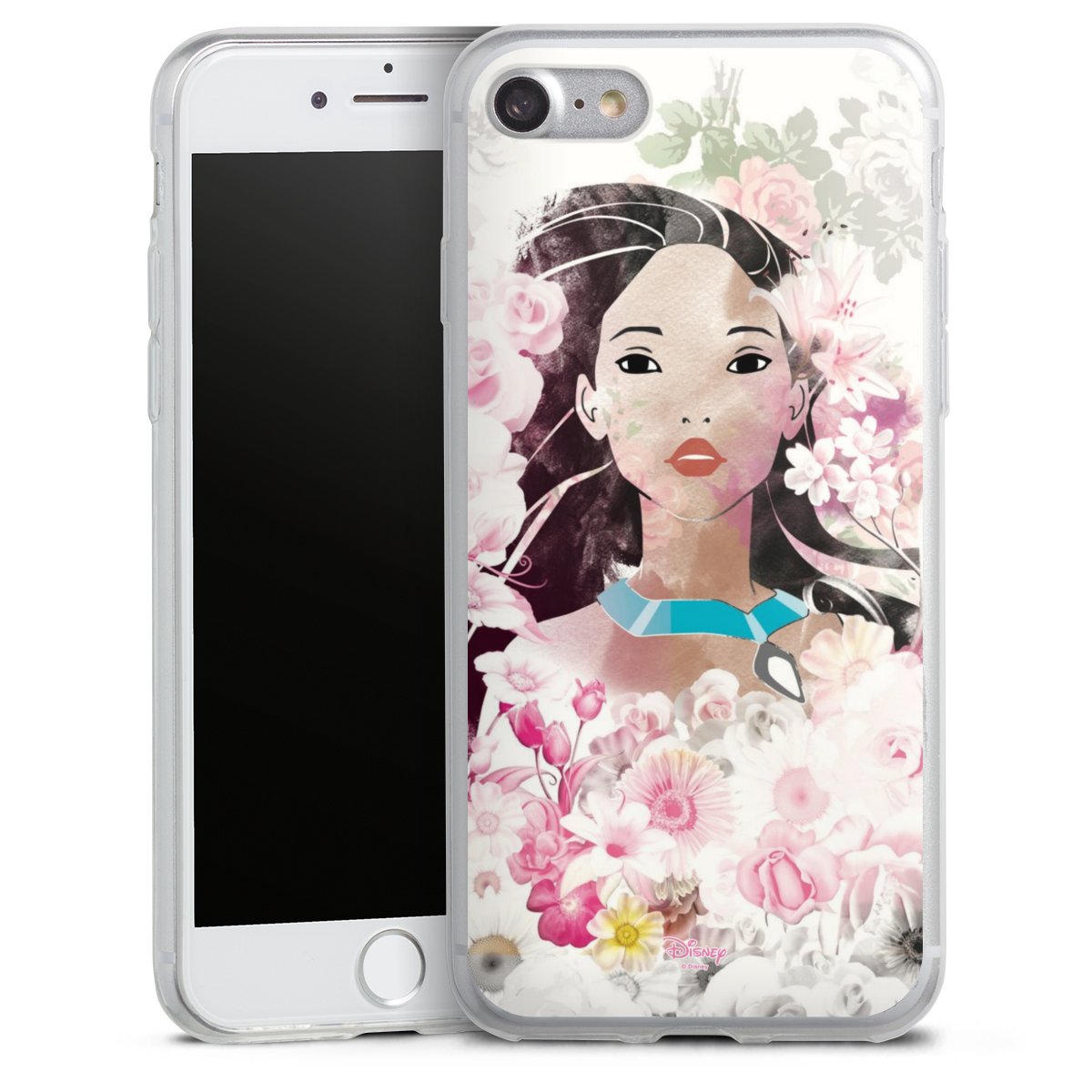 iPhone SE (2020) Handy Slim Case extra dünn Silikon Handyhülle transparent Hülle Pocahontas Official Licensed Product Disney Silikon Slim Case