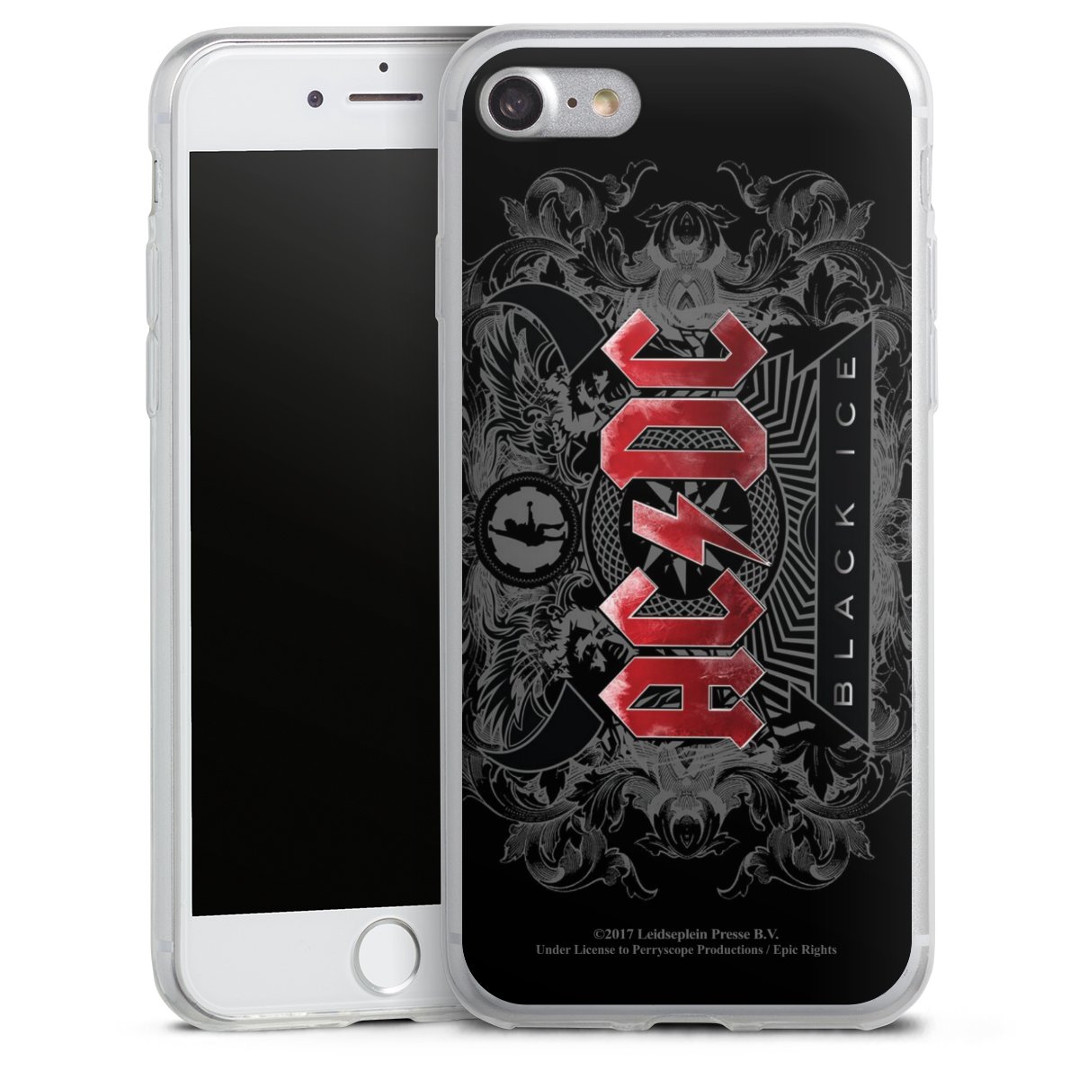 iPhone SE (2020) Handy Slim Case extra dünn Silikon Handyhülle transparent Hülle Merchandise Black Ice Acdc Silikon Slim Case