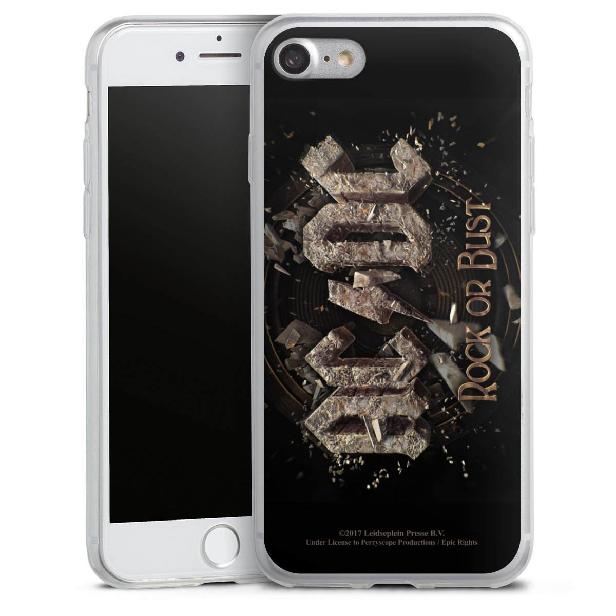 iPhone SE (2020) Handy Slim Case extra dünn Silikon Handyhülle transparent Hülle Acdc Official Licensed Product Rock Or Bust Silikon Slim Case