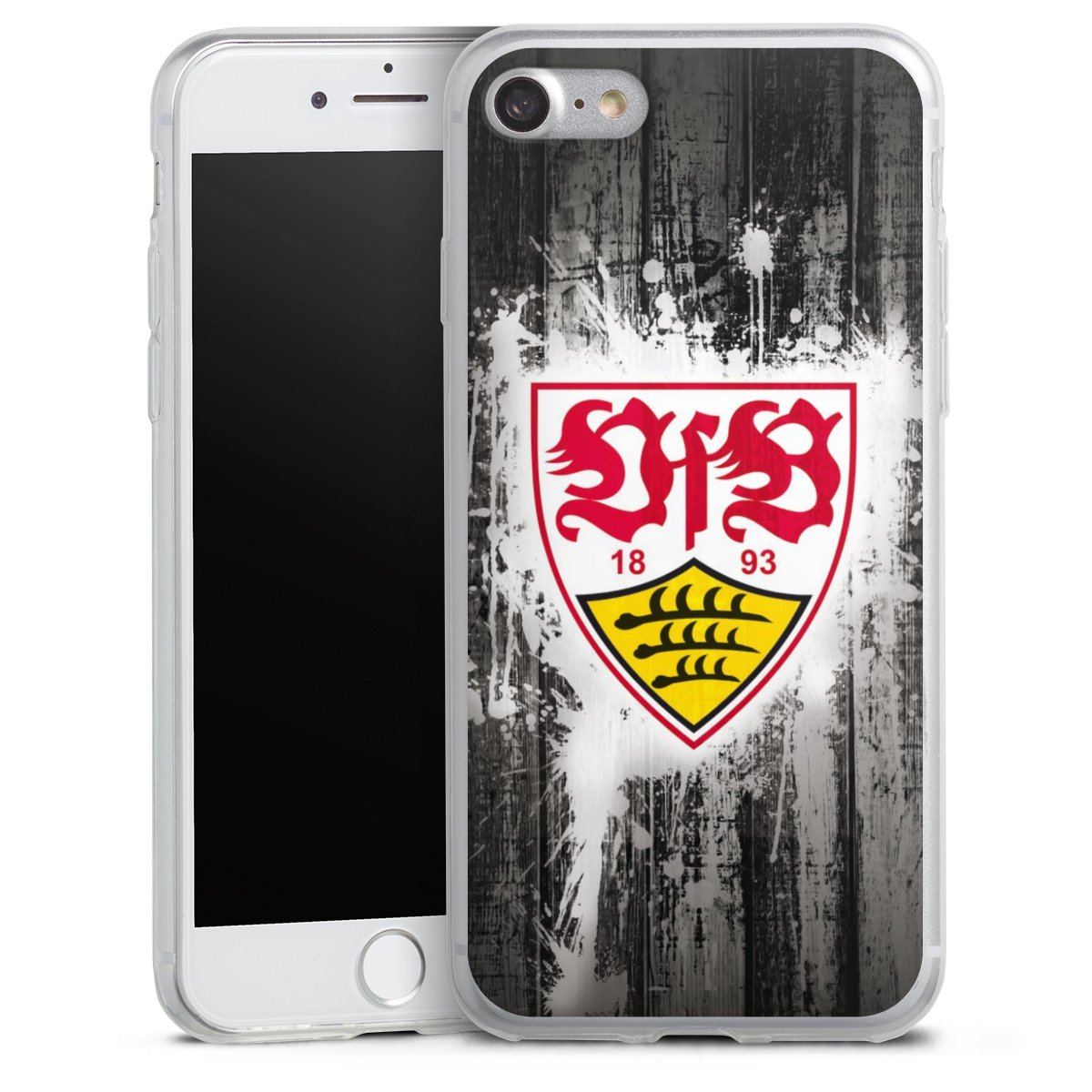 iPhone SE (2020) Handy Slim Case extra dünn Silikon Handyhülle transparent Hülle Vfb Stuttgart Official Licensed Product Silikon Slim Case