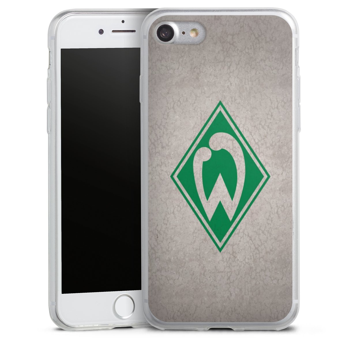 iPhone SE (2020) Handy Slim Case extra dünn Silikon Handyhülle transparent Hülle Sv Werder Bremen Concrete Official Licensed Product Silikon Slim Case