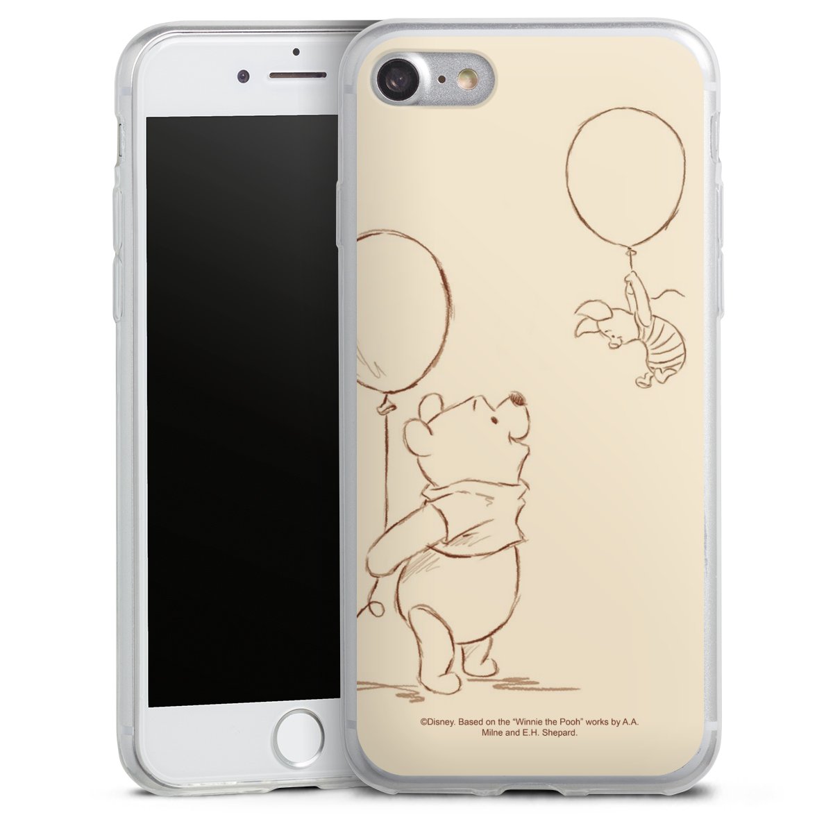 iPhone SE (2020) Handy Slim Case extra dünn Silikon Handyhülle transparent Hülle Official Licensed Product Winnie The Pooh Disney Silikon Slim Case