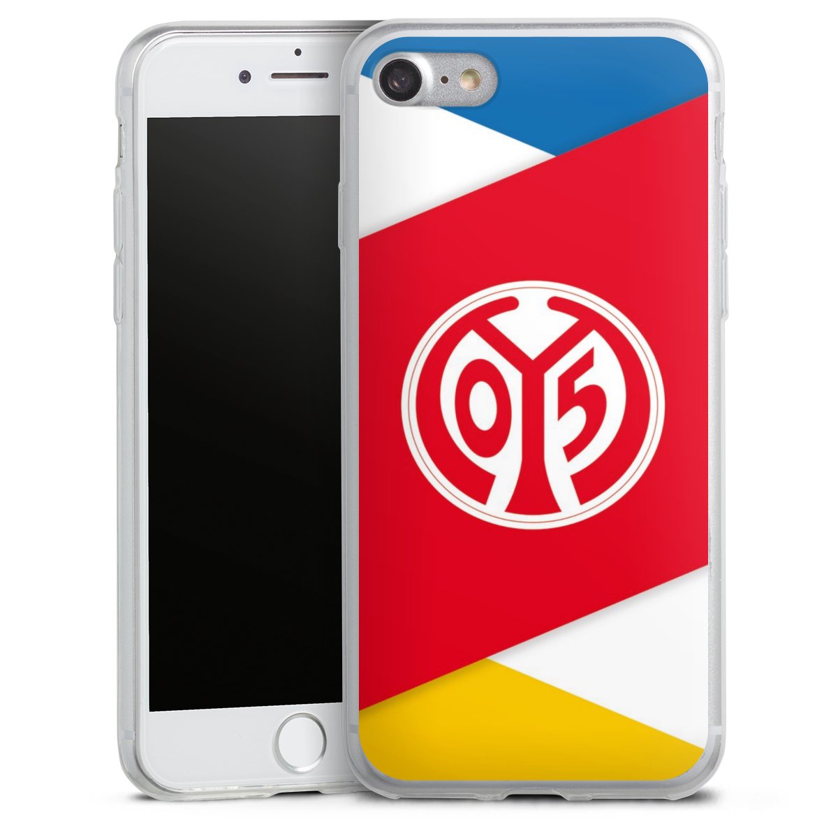 iPhone SE (2020) Handy Slim Case extra dünn Silikon Handyhülle transparent Hülle Official Licensed Product Soccer 1. Fsv Mainz 05 E.V. Silikon Slim Case