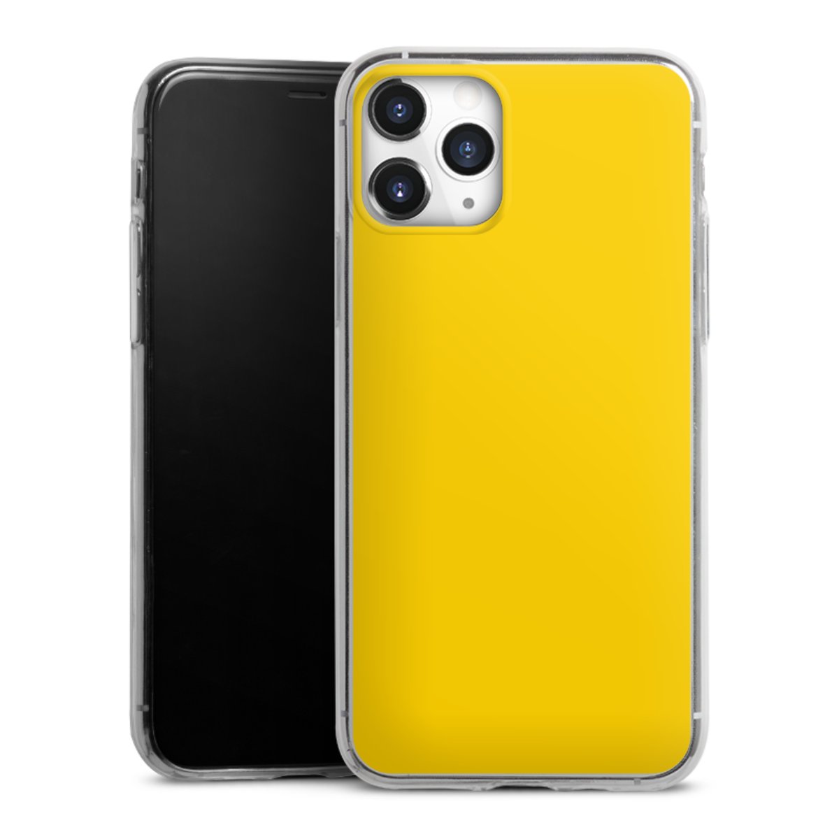 iPhone 11 Pro Handy Slim Case extra dünn Silikon Handyhülle transparent Hülle Yellow Unicoloured Colour Silikon Slim Case