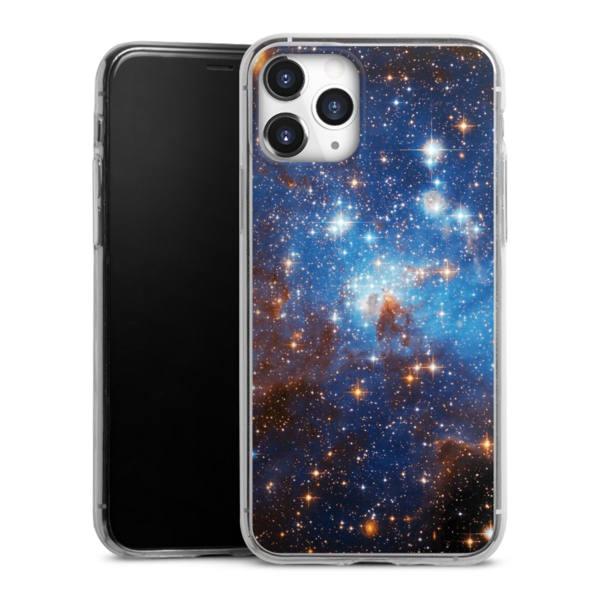 iPhone 11 Pro Handy Slim Case extra dünn Silikon Handyhülle transparent Hülle Star Weltall Galaxy Silikon Slim Case