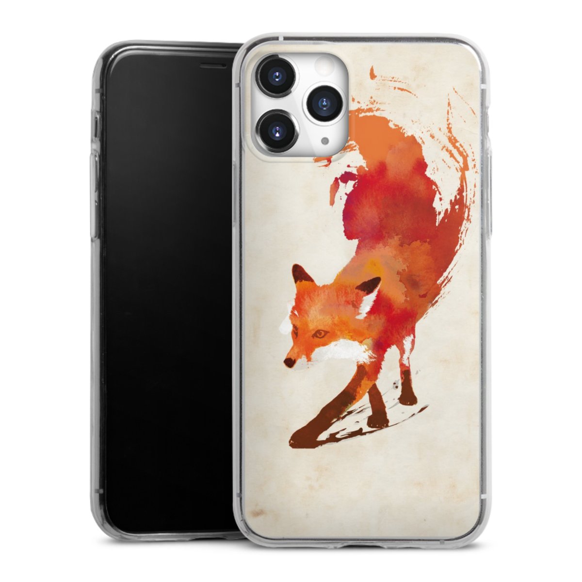 iPhone 11 Pro Handy Slim Case extra dünn Silikon Handyhülle transparent Hülle Fox Graphic Silikon Slim Case