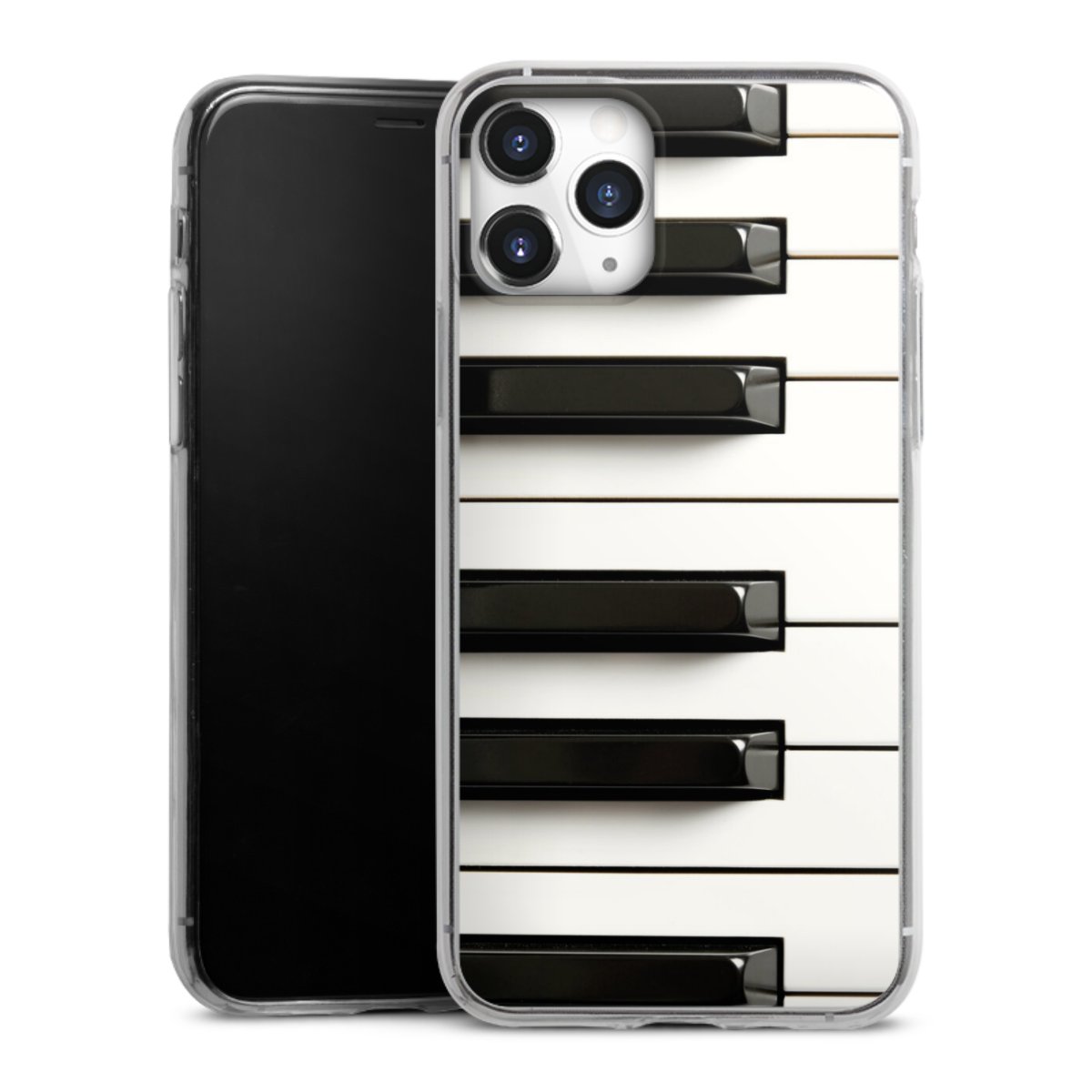 iPhone 11 Pro Handy Slim Case extra dünn Silikon Handyhülle transparent Hülle Klavier Piano Music Silikon Slim Case