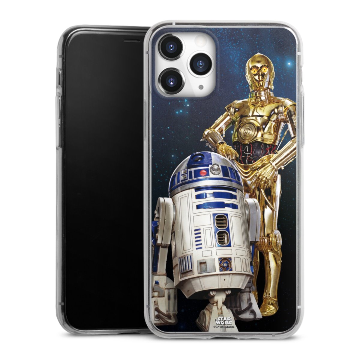 iPhone 11 Pro Handy Slim Case extra dünn Silikon Handyhülle transparent Hülle Weltall Star Wars R2d2 Silikon Slim Case