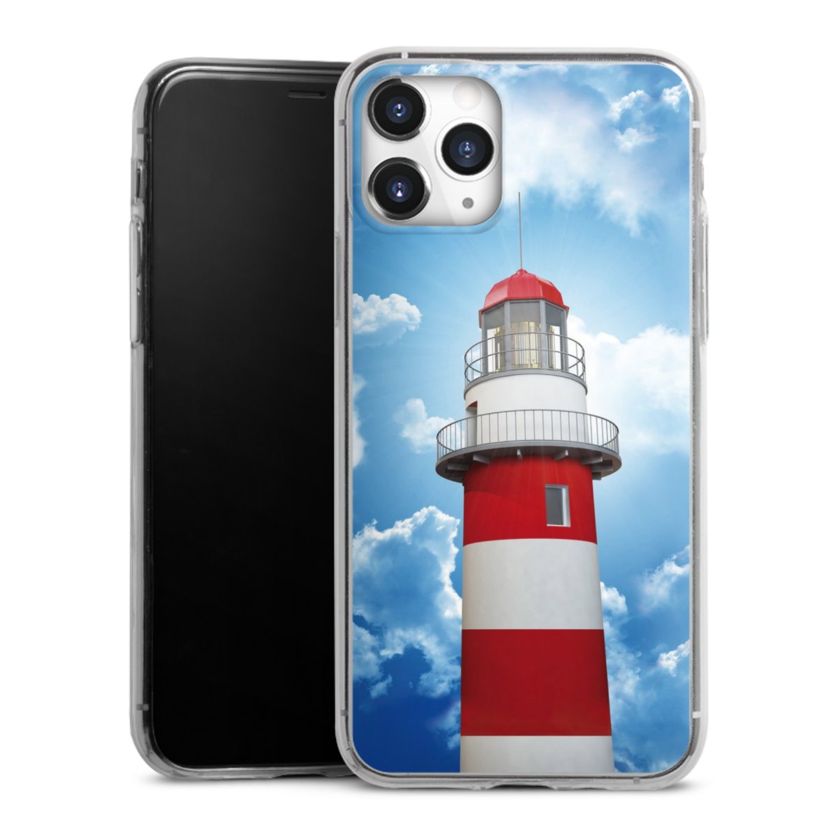 iPhone 11 Pro Handy Slim Case extra dünn Silikon Handyhülle transparent Hülle Lighthouse Sky Cloud Silikon Slim Case